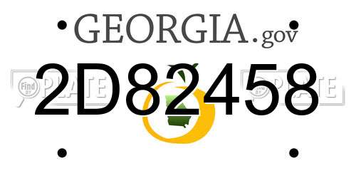 2D82458 Georgia License Plate