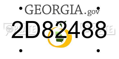 2D82488 Georgia License Plate