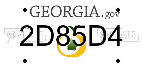2D85D4 Georgia License Plate