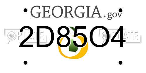 2D85O4 Georgia License Plate