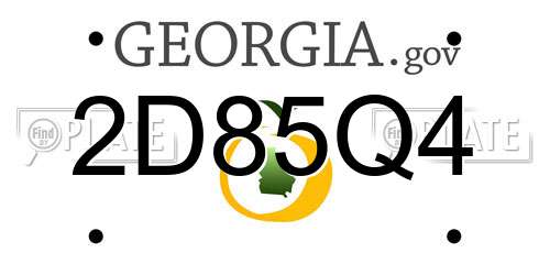 2D85Q4 Georgia License Plate