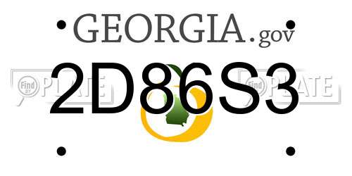 2D86S3 Georgia License Plate