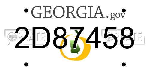 2D87458 Georgia License Plate