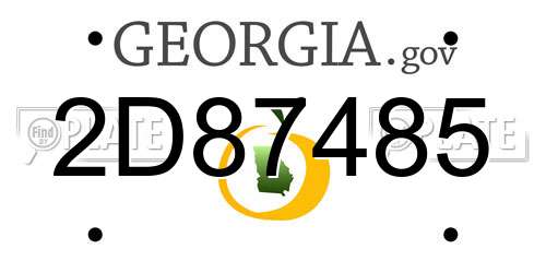 2D87485 Georgia License Plate