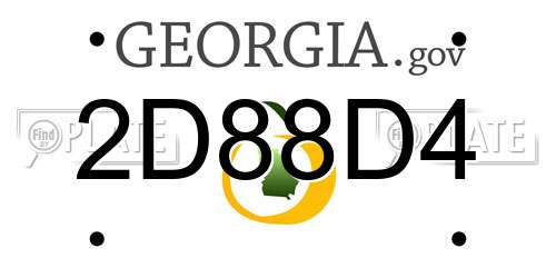 2D88D4 Georgia License Plate