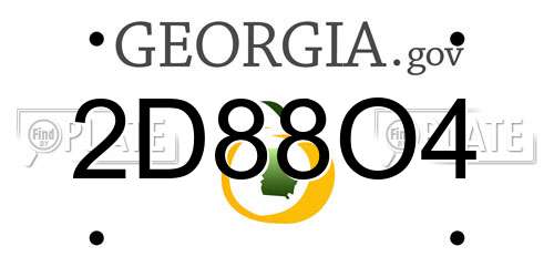 2D88O4 Georgia License Plate