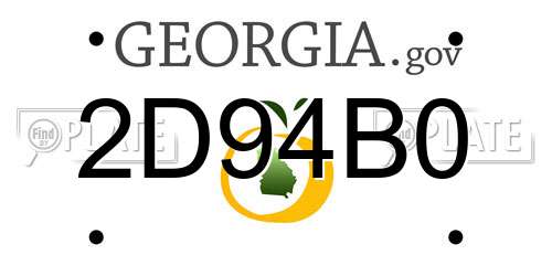 2D94B0 Georgia License Plate