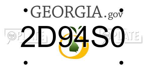 2D94S0 Georgia License Plate