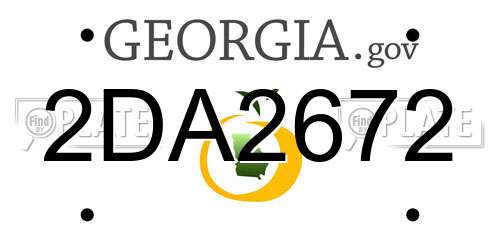 2DA2672 Georgia License Plate