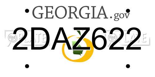 2DAZ622 Georgia License Plate