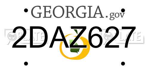 2DAZ627 Georgia License Plate