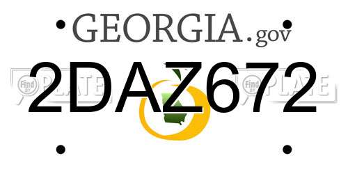 2DAZ672 Georgia License Plate