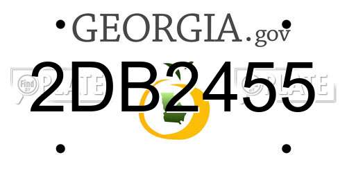 2DB2455 Georgia License Plate