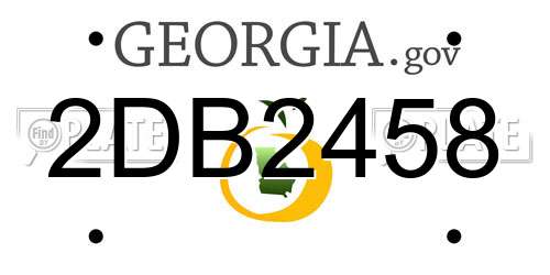 2DB2458 Georgia License Plate