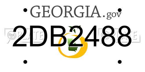 2DB2488 Georgia License Plate