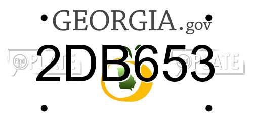 2DB653 Georgia License Plate