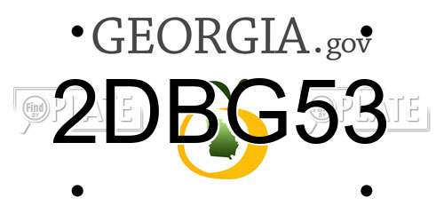 2DBG53 Georgia License Plate