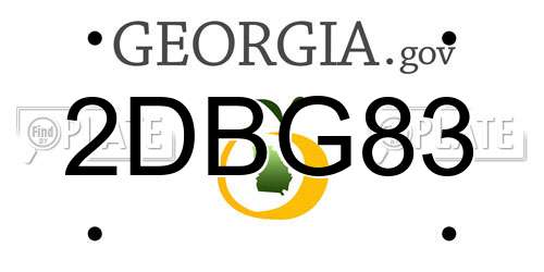 2DBG83 Georgia License Plate