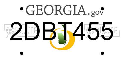 2DBT455 Georgia License Plate