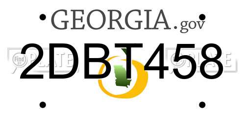 2DBT458 Georgia License Plate