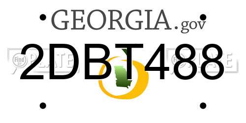 2DBT488 Georgia License Plate