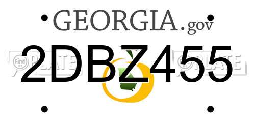2DBZ455 Georgia License Plate