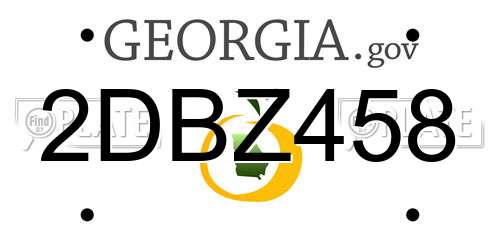 2DBZ458 Georgia License Plate