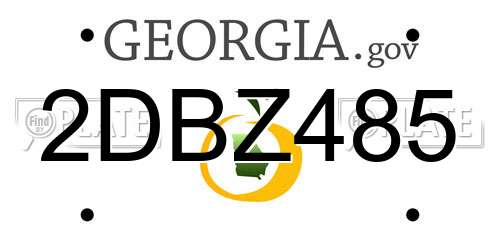 2DBZ485 Georgia License Plate