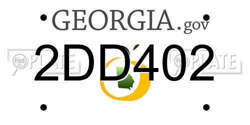 2DD402 Georgia License Plate