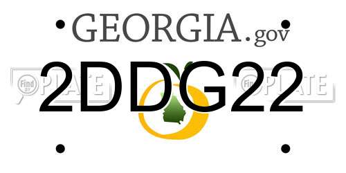2DDG22 Georgia License Plate