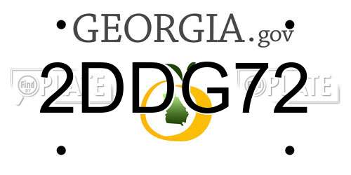 2DDG72 Georgia License Plate