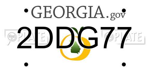 2DDG77 Georgia License Plate