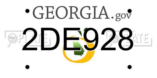 2DE928 Georgia License Plate