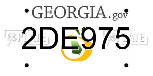 2DE975 Georgia License Plate