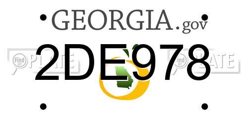 2DE978 Georgia License Plate