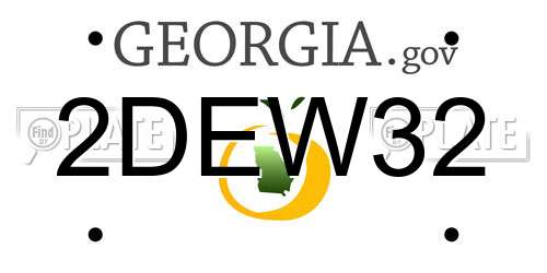 2DEW32 Georgia License Plate