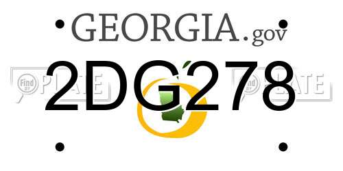 2DG278 Georgia License Plate