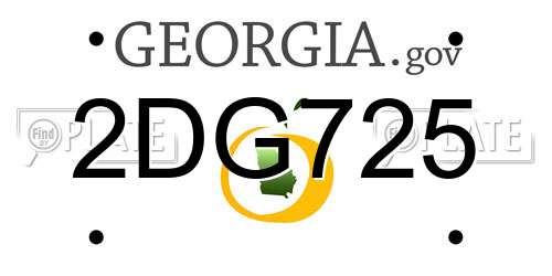 2DG725 Georgia License Plate