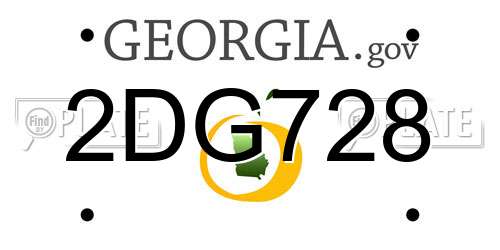 2DG728 Georgia License Plate