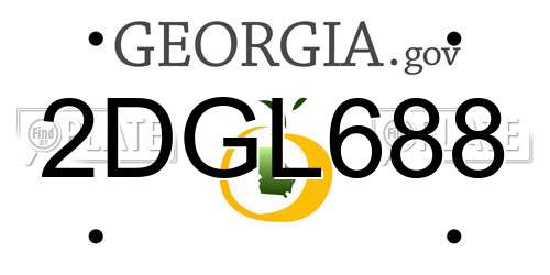 2DGL688 Georgia License Plate