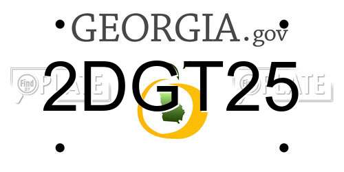 2DGT25 Georgia License Plate
