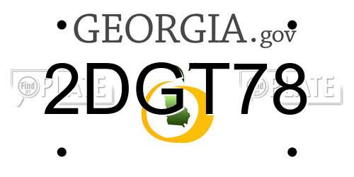 2DGT78 Georgia License Plate