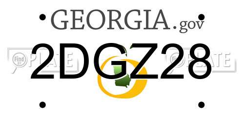 2DGZ28 Georgia License Plate