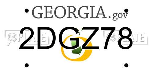 2DGZ78 Georgia License Plate