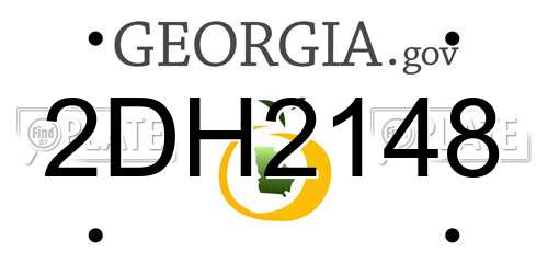 2DH2148 Georgia License Plate