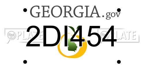 2DI454 Georgia License Plate