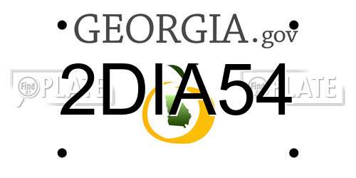 2DIA54 Georgia License Plate