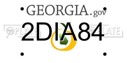 2DIA84 Georgia License Plate