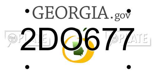 2DO677 Georgia License Plate