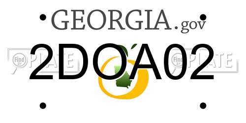 2DOA02 Georgia License Plate